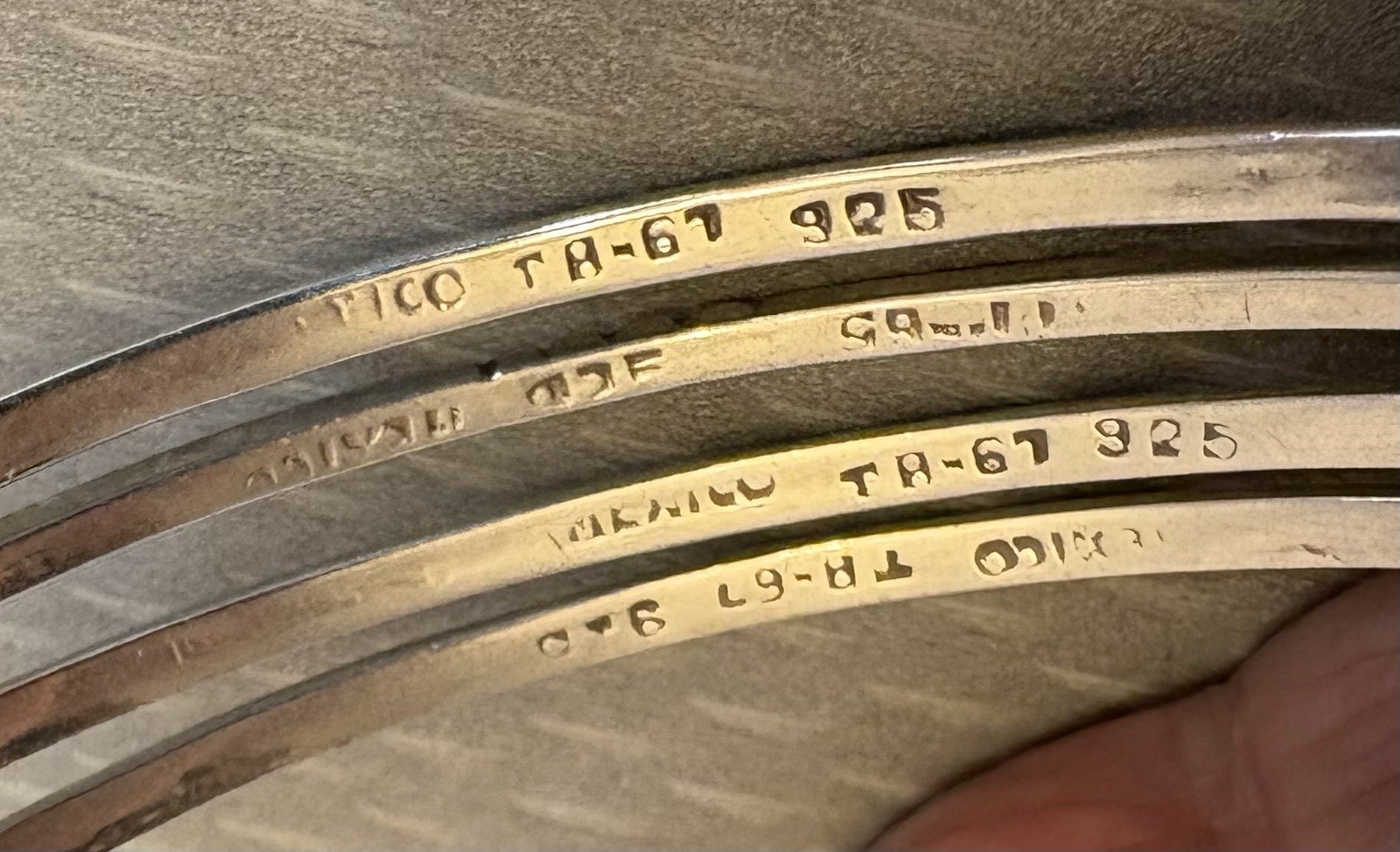 Vintage Taxco Sterling Silver Bangle Set 4 Handmade 925 Mexico Stackable
