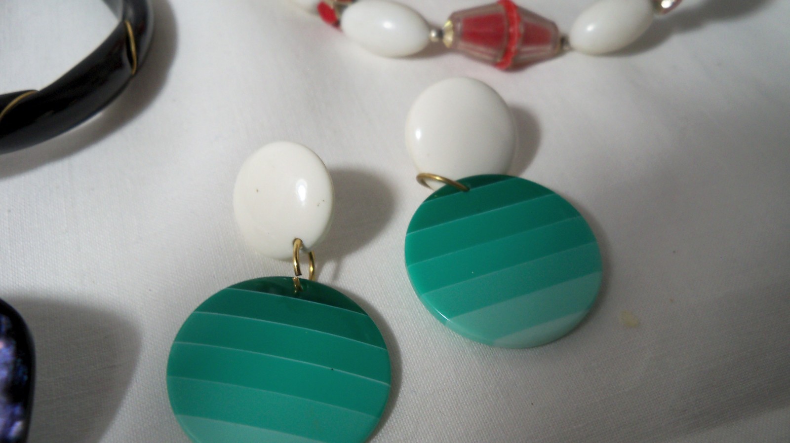 Lot of Vintage Now Acrylic Jewelry Necklaces Bangles Earrings
