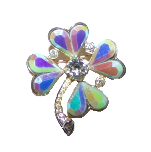 Jaw dropping and unusual 4 leaf clover shaped pin signed Crown Trifari-OMG!!