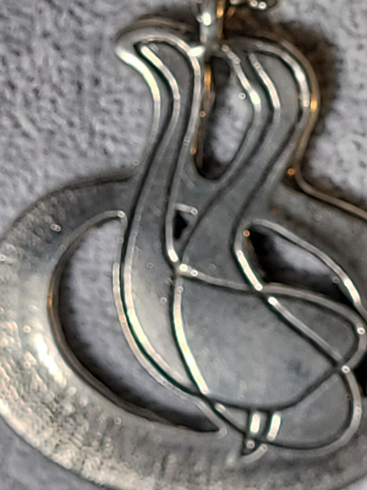 Vintage Eivind Hillestad Norway Pewter Signed EH Pendant Necklace 1960’s