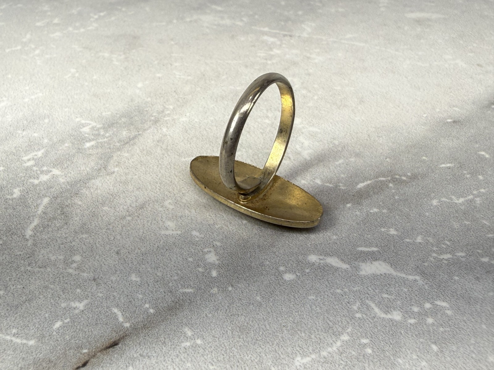 Vintage Gold Tone Signet Initial Ring Size 7 Adjustable