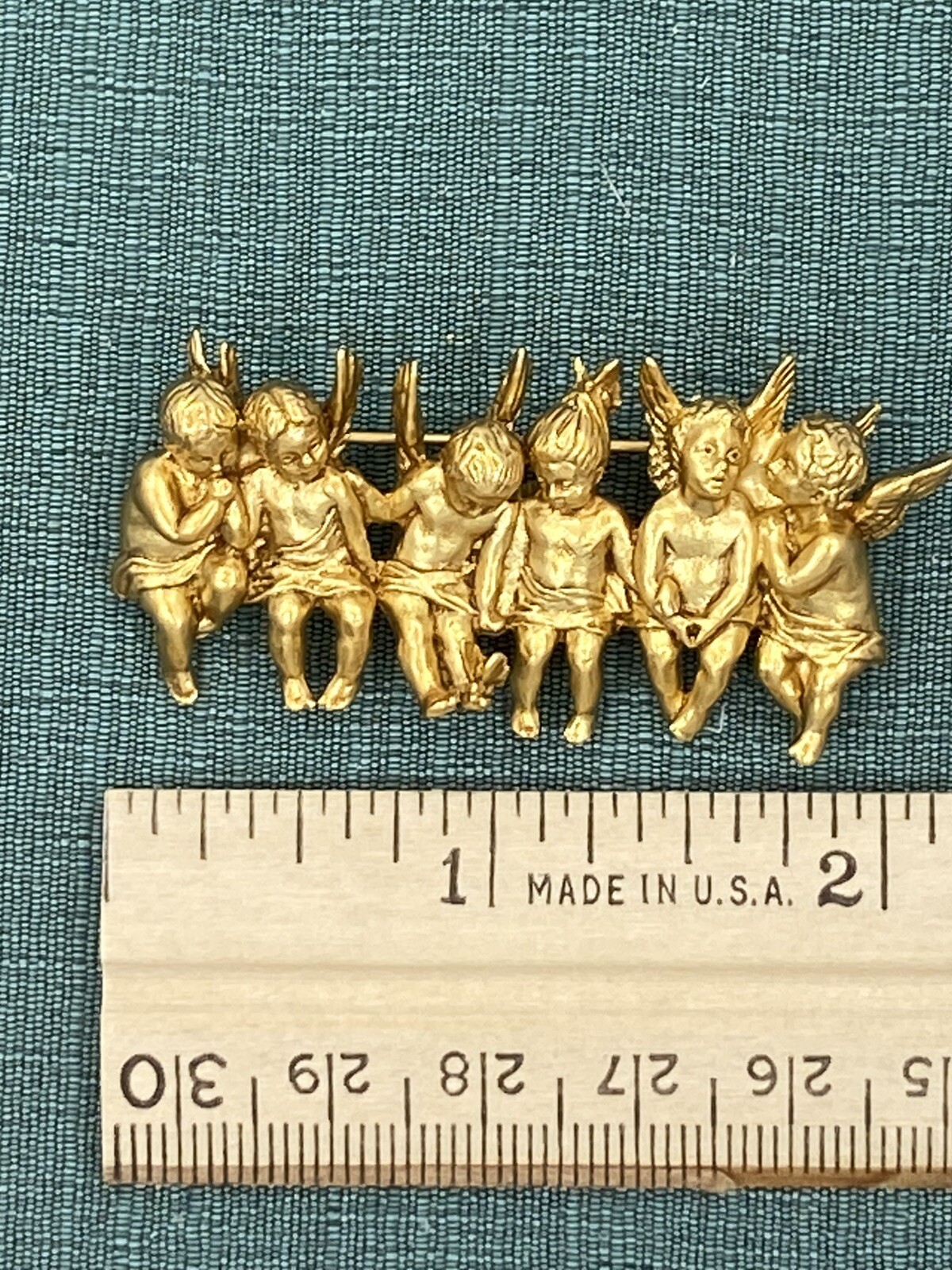 I Am Edgar Berebi My All In A Row Angel child Vintage Brooch pin jewelry 24kplat