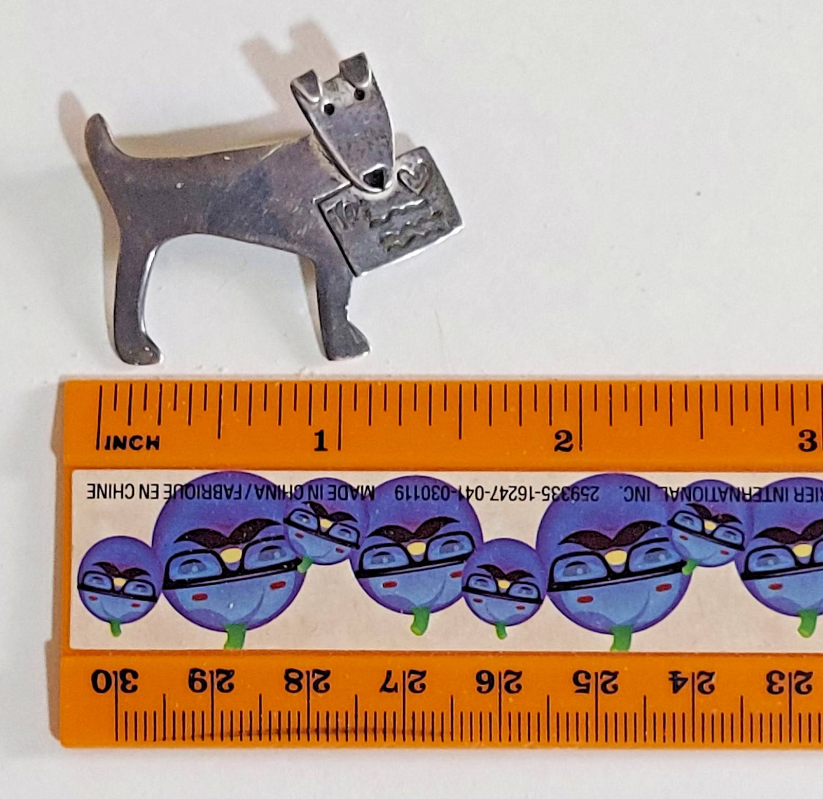 Vintage Anne & Jane Harvey 925 Mexico Sterling Silver Dog Brooch Pin