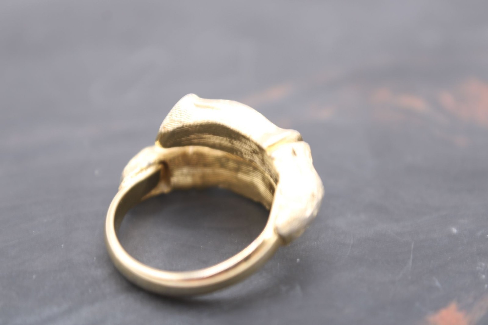 Napier Basic Bamboo Bypass Wrap Style Ring Sz 5.5 Textured Brutalist Vintage 70s