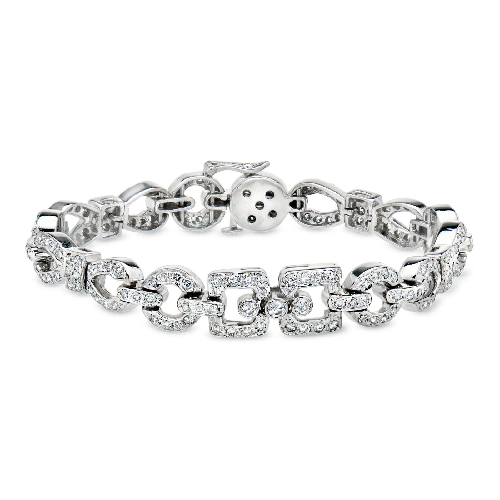 Vintage 5.00 ct. t.w. Diamond Link Bracelet in 18kt White Gold. 7 inches