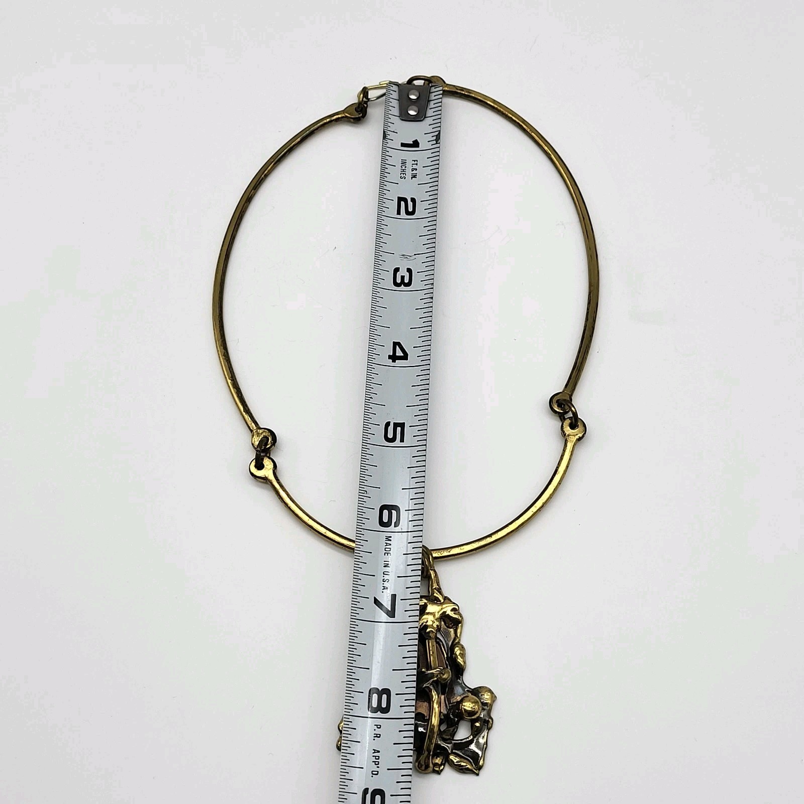 Stunning Brutalist Mixed Metals Artisan Necklace Pendant Estate Jewelry