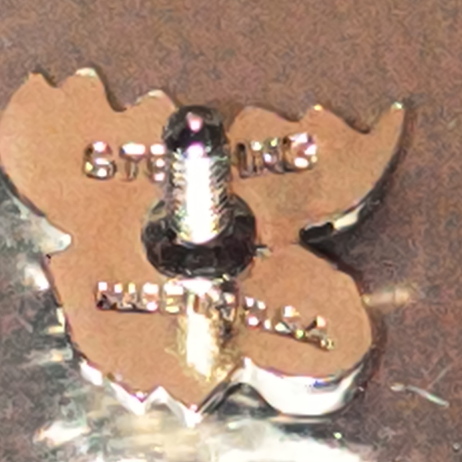 Silver moose head Pin/tack not earrings Silver Color, Unisex