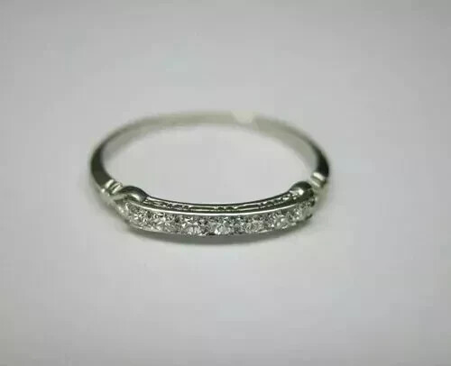 1Ct Round Art Deco Style Lab Created Diamond 14k White Gold FN Ring Engagement