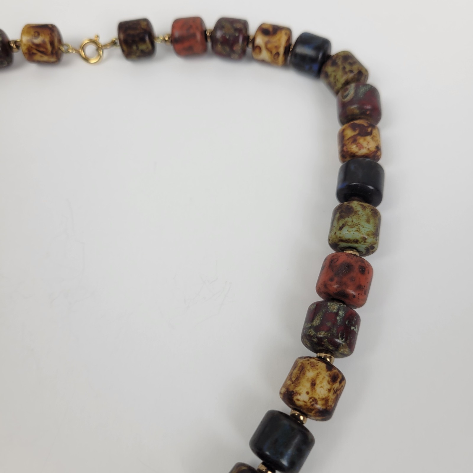 Vtg 60s~Scottish Style Almandine Garnet Beaded Necklace~Earthtones~18″