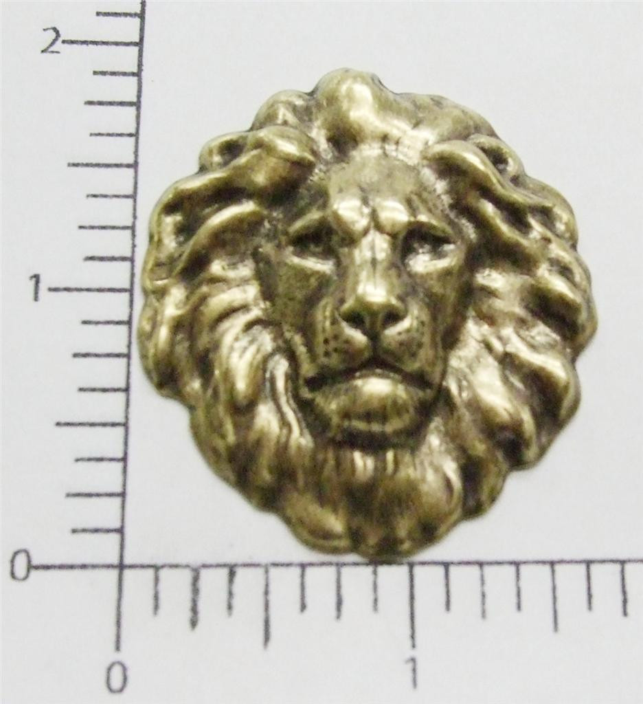 45063 Brass Oxidized Large Lion Head Jewelry Finding