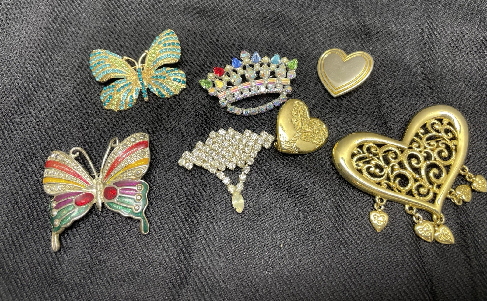 Vintage Lot Of Brooches See Pictures Details/Wear