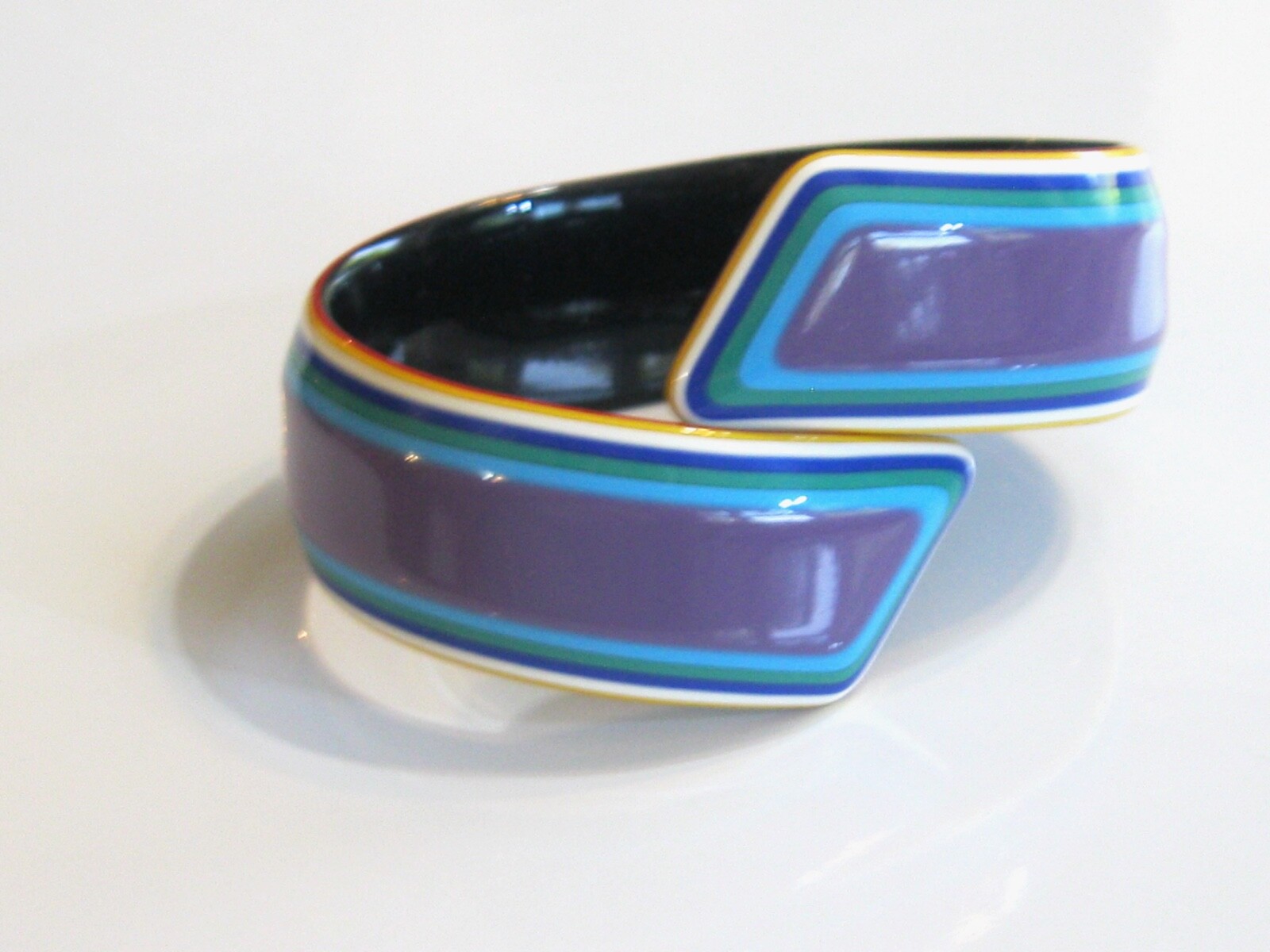COLORFUL RETRO VINTAGE BYPASS WRAP LAYERED CELLULOSE ACETATE BANGLE BRACELET