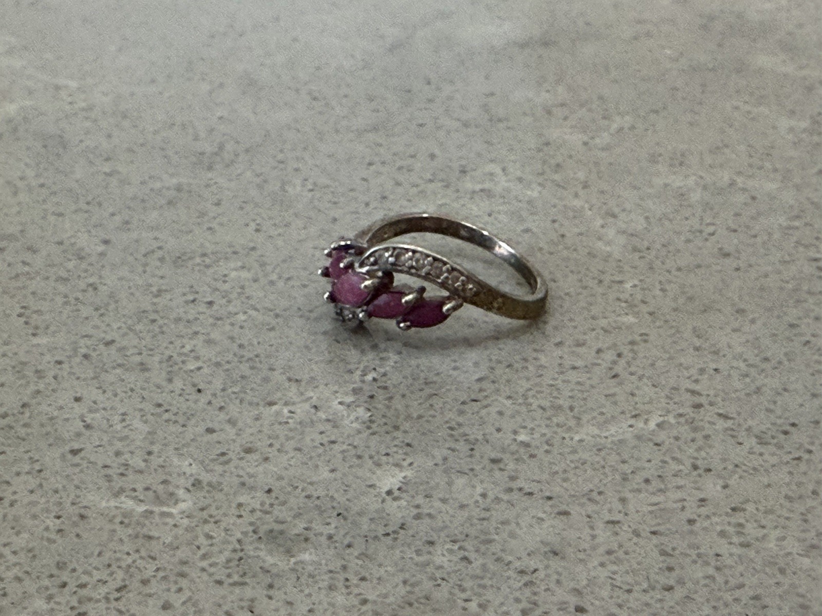 Vintage 925 Sterling Silver Ruby Ring Size 6.75