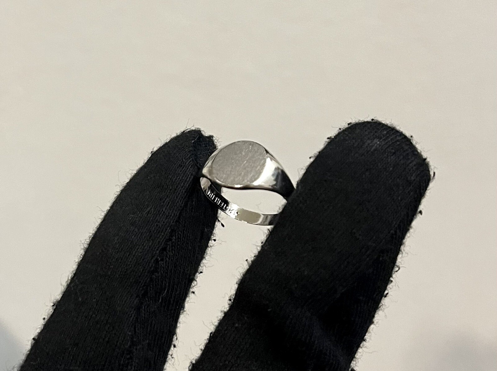 Sterling Silver Plain Signet Ring Large 10.2mm Sz 4.75 No Monogram Victorian