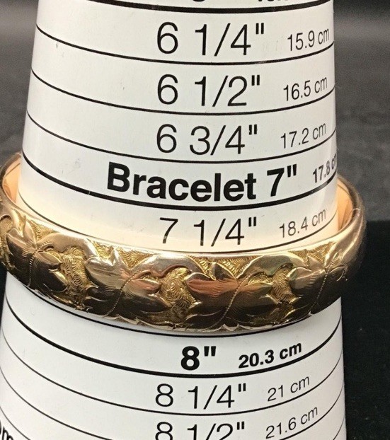 Antique Art Nouveau Edwardian Yellow Rolled Gold Bates Bangle Bracelet 29 Grams