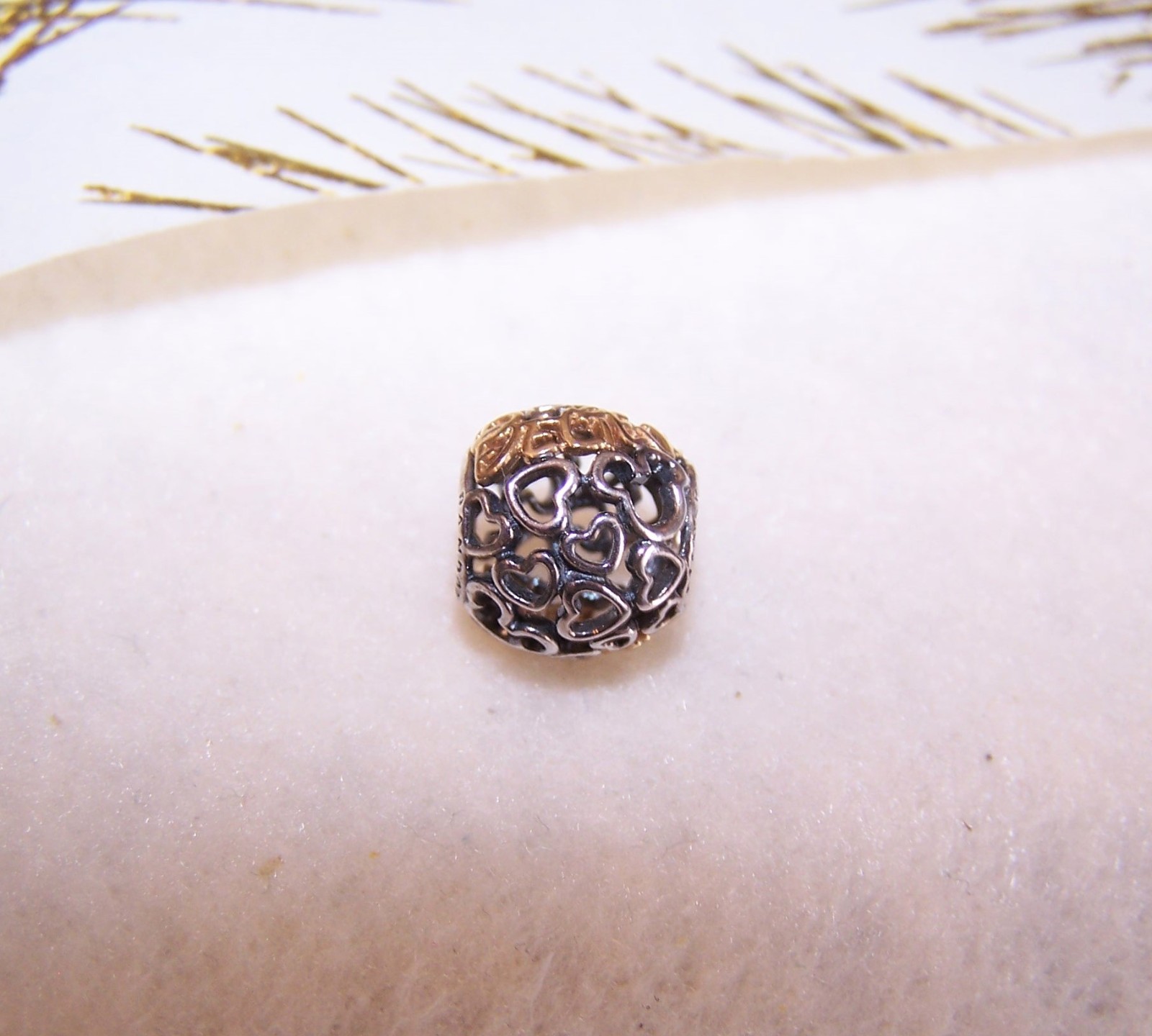 PANDORA Sterling Silver Yellow Gold Disney Believe Bead Charm #791436