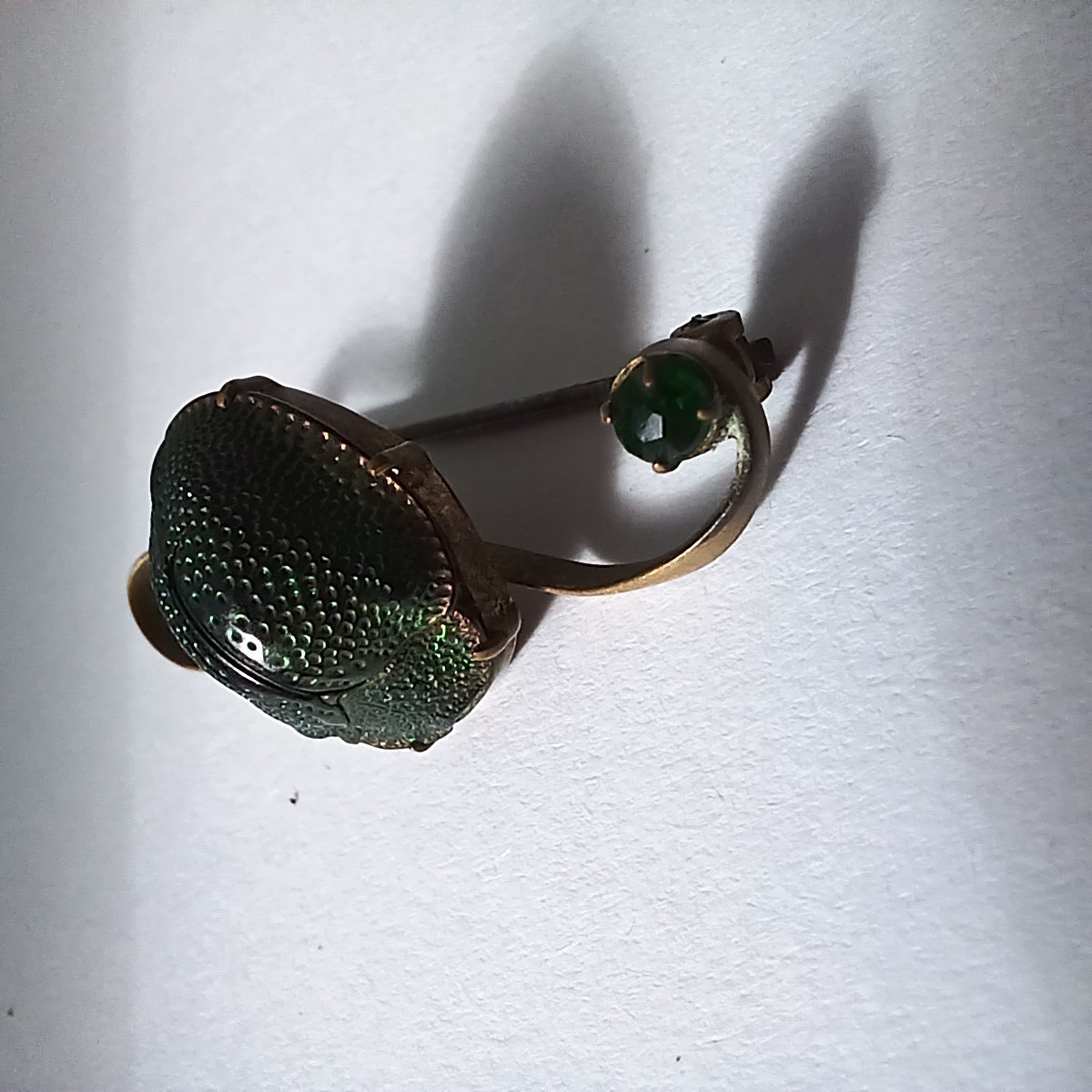 Antique Egyptian Revival Scarab Jewelry Real Scarab Beetle Bar Pin