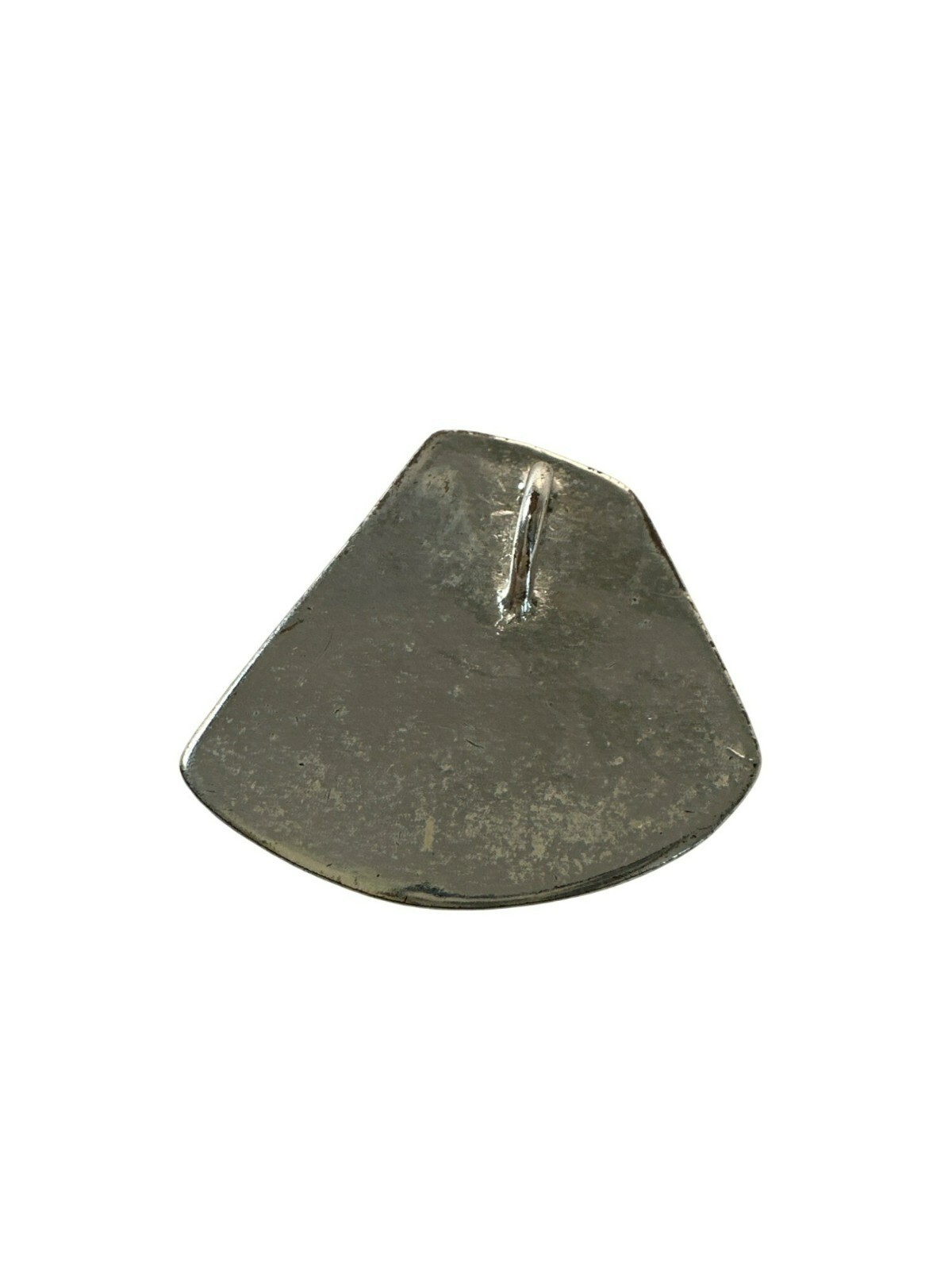 Vintage Silver Tone & Black Enamel Abstract Pendant for Necklace Art Boho