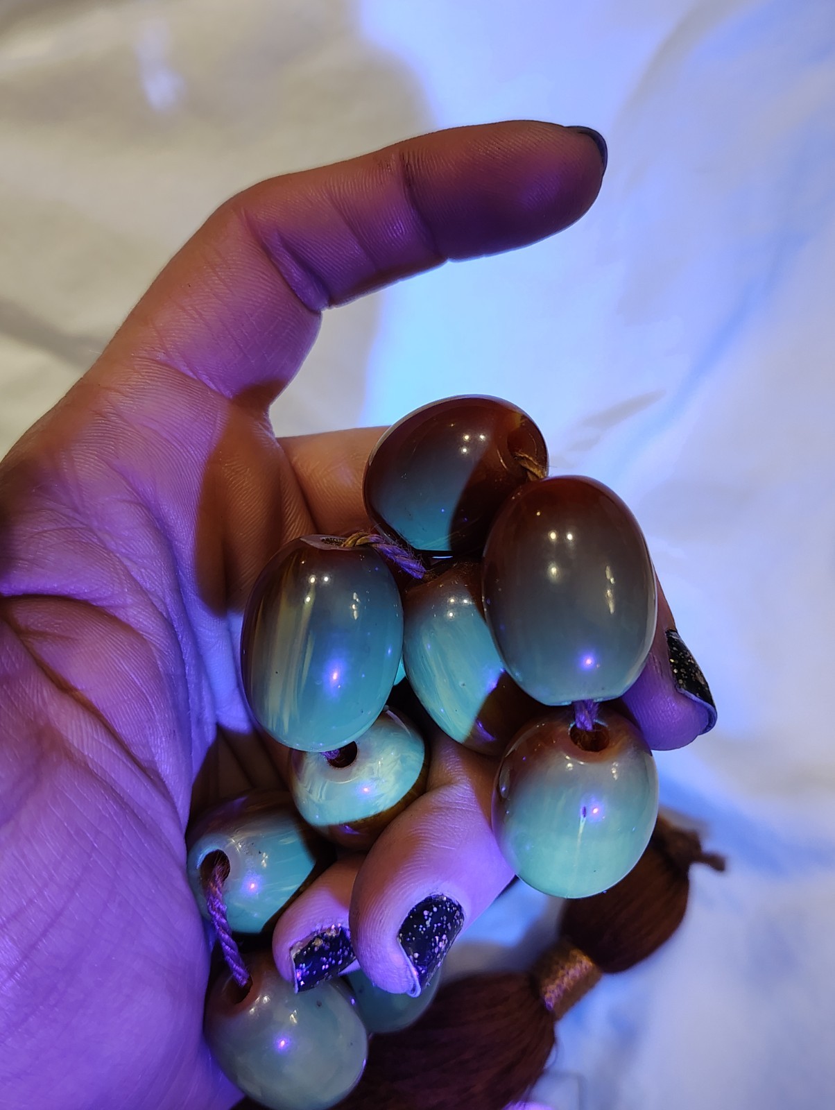 Vintage Butterscotch Egg Yolk Amber Bakelite Prayer Worry Beads 15/16″ 113 Grams