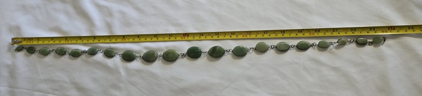 Vtg. 22″ Necklace & 8″ Bracelet Art Deco Light Green Aventurine?/Jade? Rare Find
