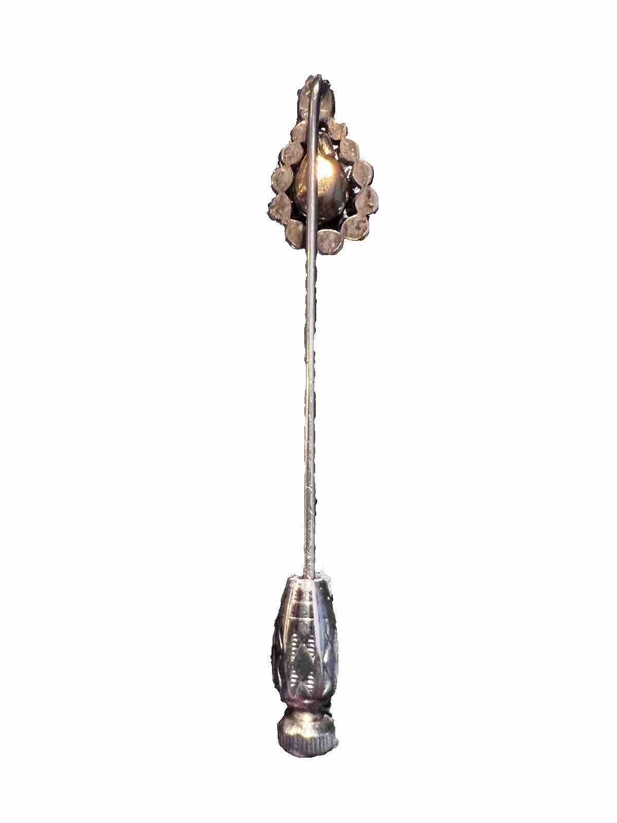 Vintage Yellow 14k Gold Rose Cut Diamond Stick Pin