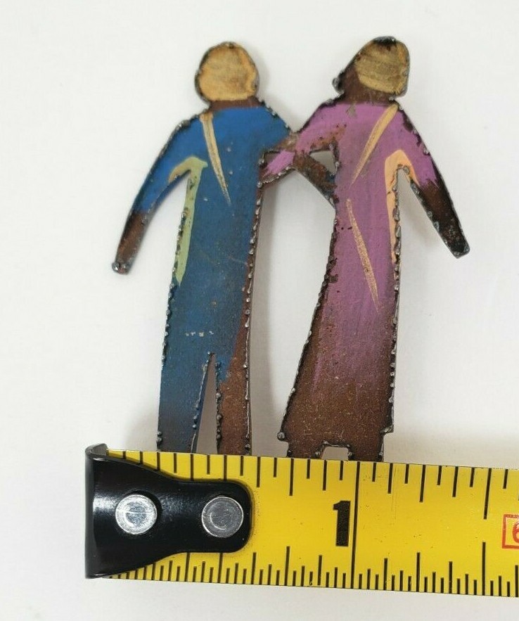 Vintage Pin Brooch – People Couple Painted Adults