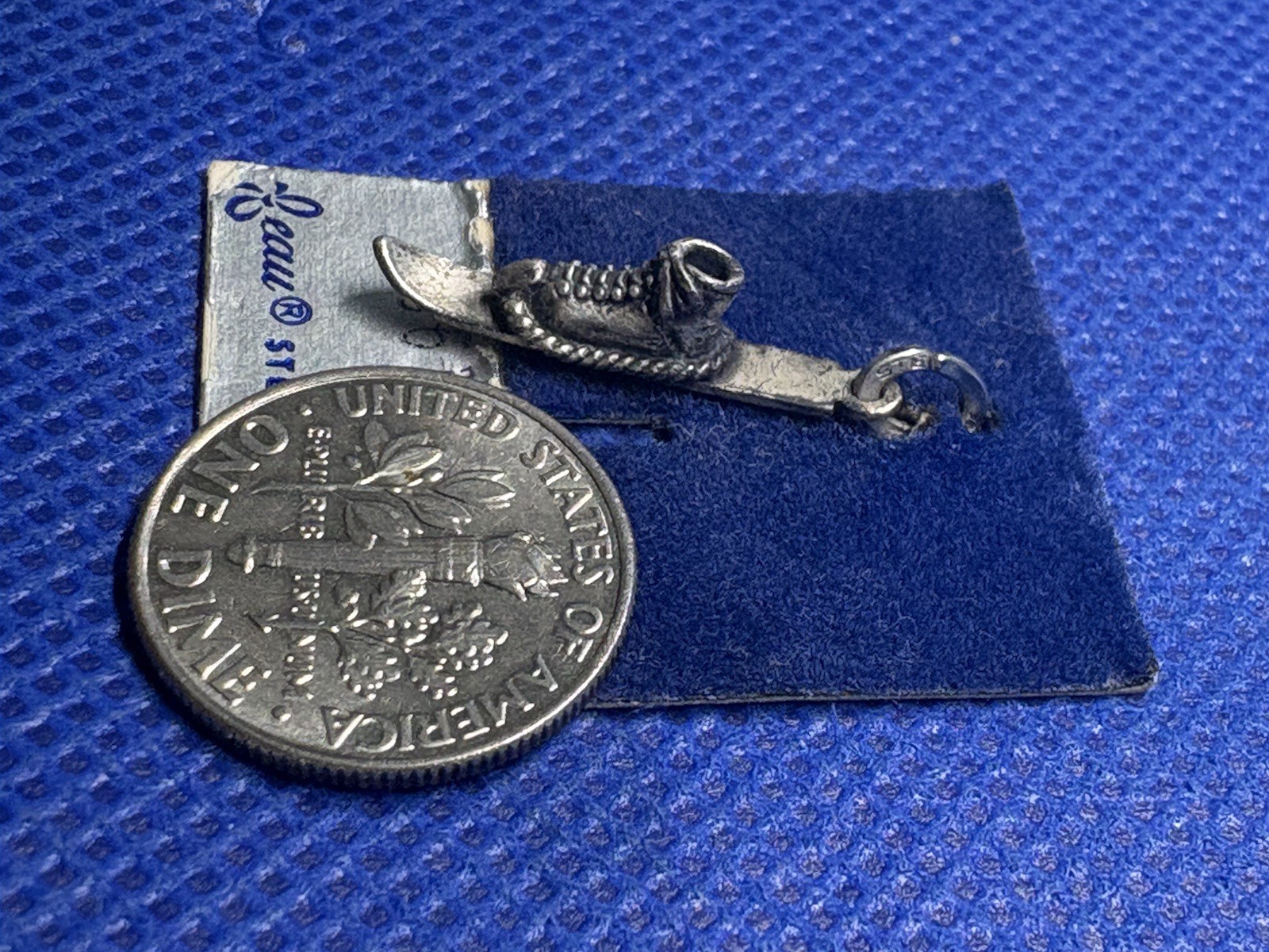 NEW & Vintage BEAU ski & shoe Charm Pendant 925 Silver 1950s-1970s