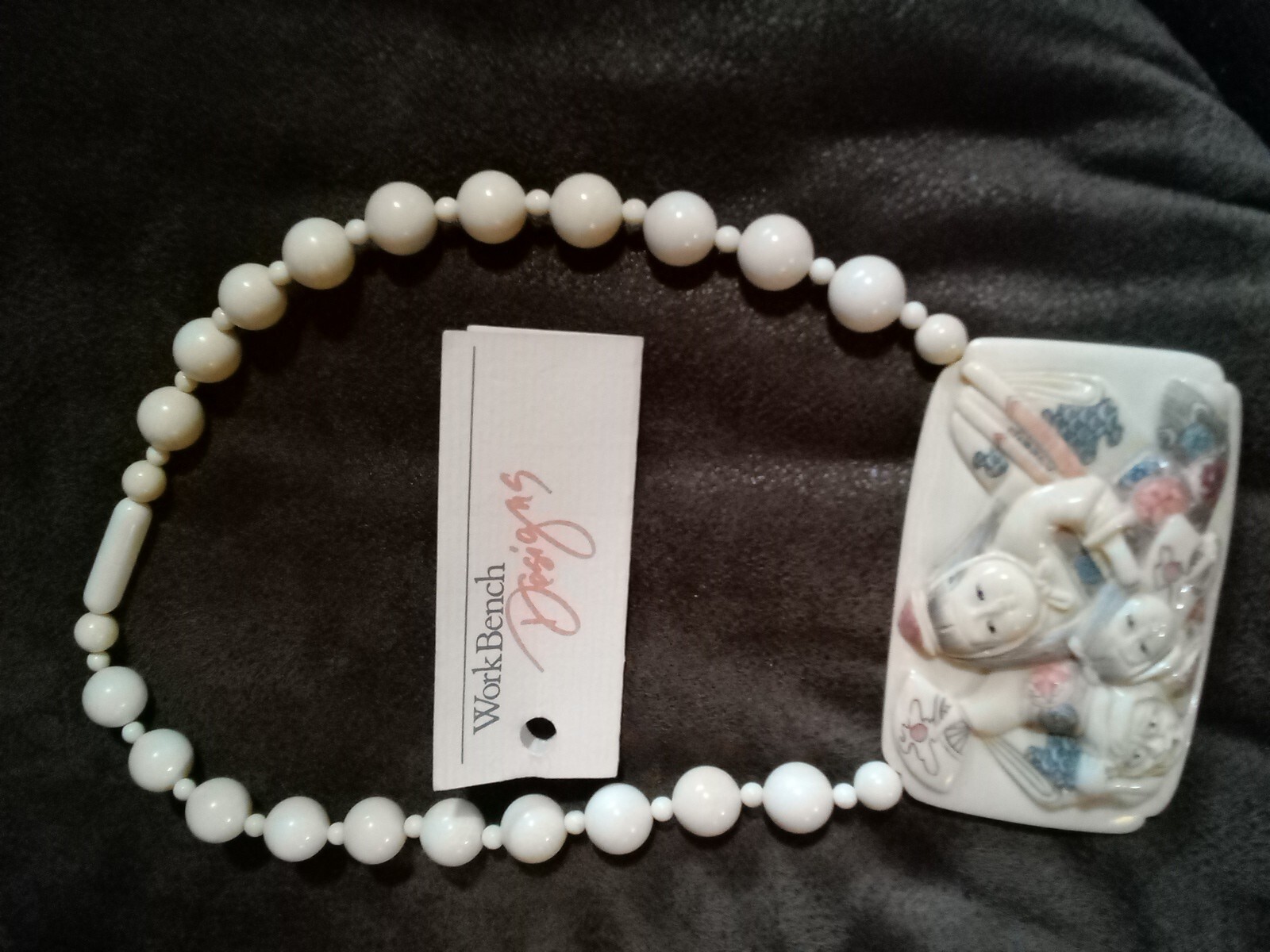 Diane Couch Workbench Designs 14 K Gold Filled White Marble Beads Necklace