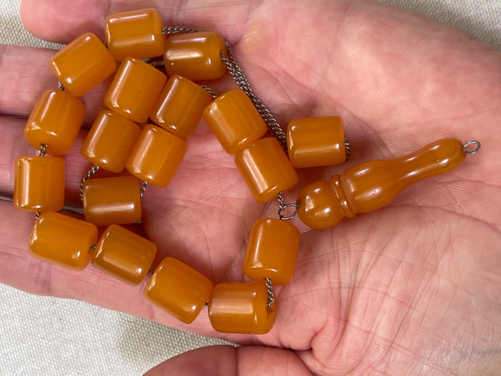 Old Islamic Bakelite Butterscotch Prayer Rosary Beads Tesbih Misbaha 39 grams