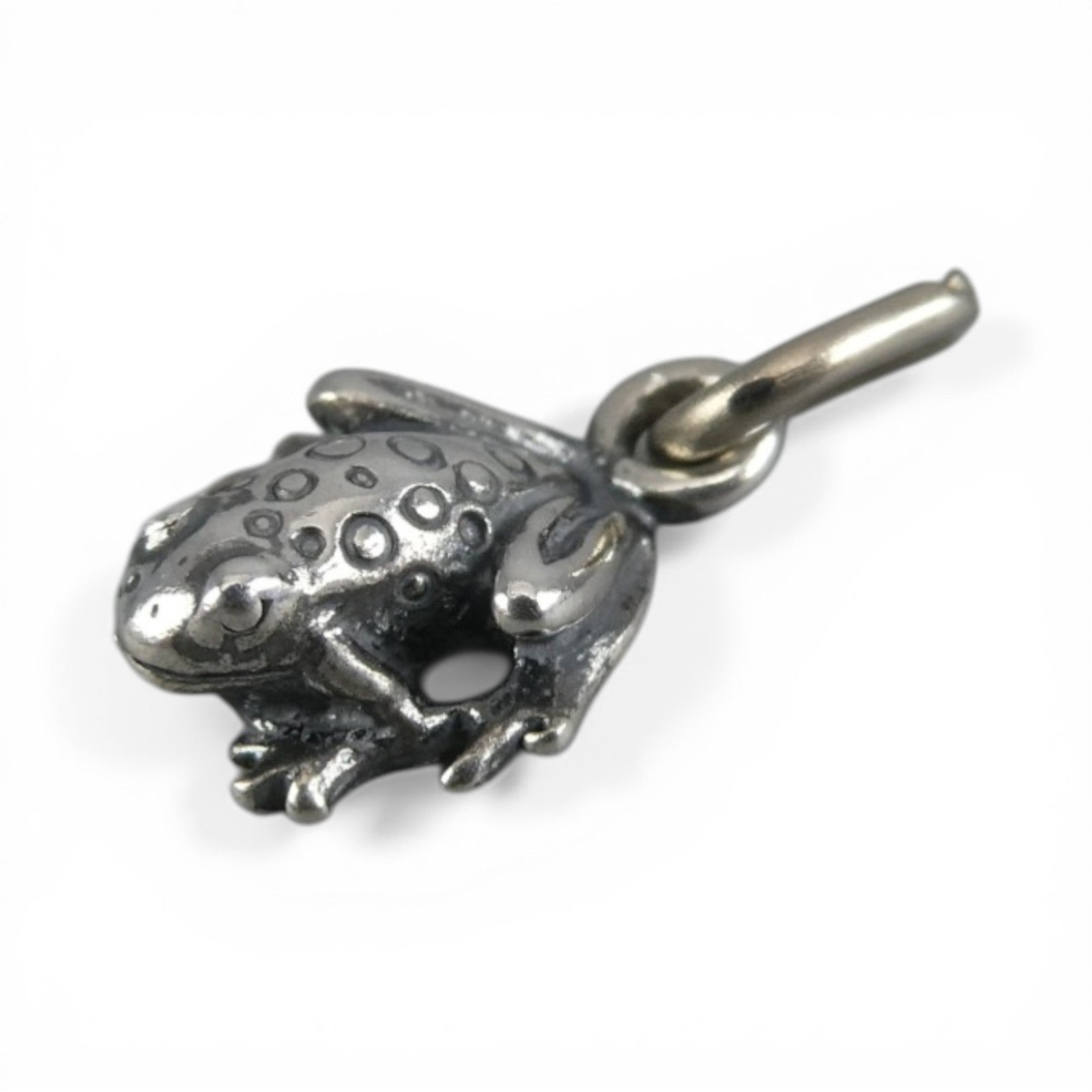 TINY Sterling Silver Frog Charm Miniature Small Finding Jewelry Making Mini