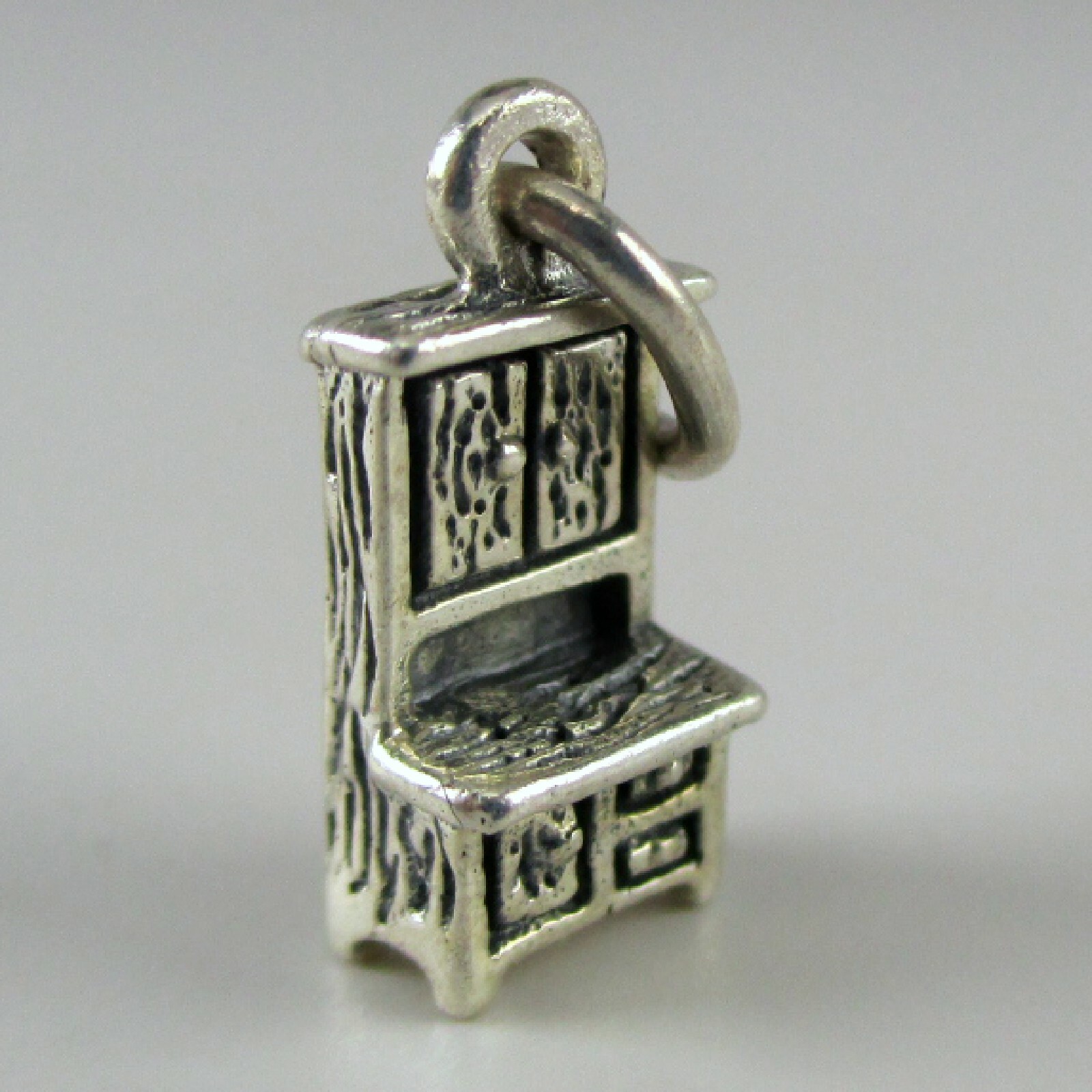 VINTAGE Sterling Silver HOOSIER CABINET Charm for Bracelet BROWN COUNTY Antique