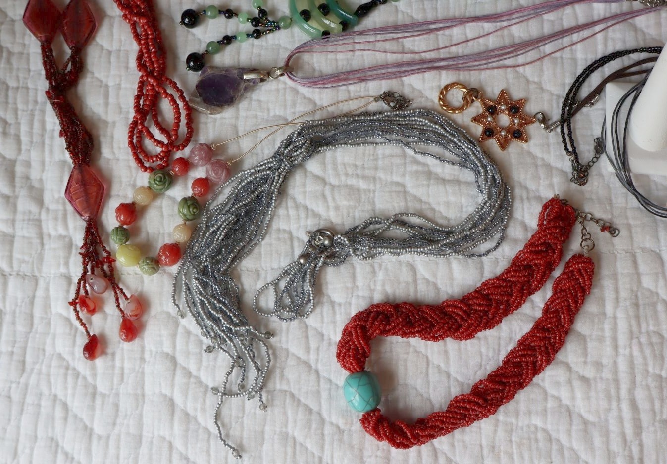 Variety Jewelry 30+ piece Lot, 3+ Lbs, all wearable plus extra pieces for crafts