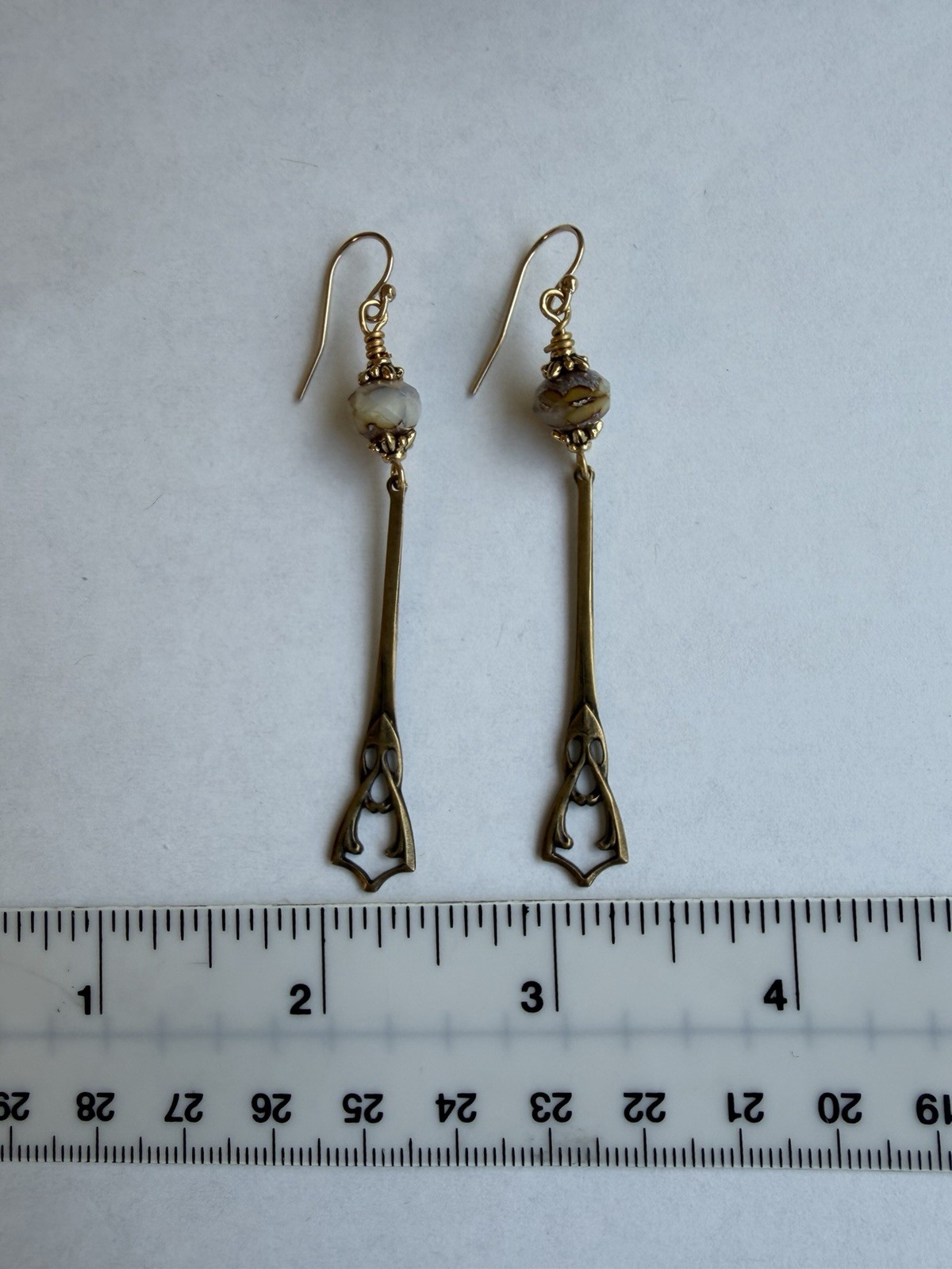 Vintage Art Nouveau Style Dangling Earrings Marked 1/20 14k