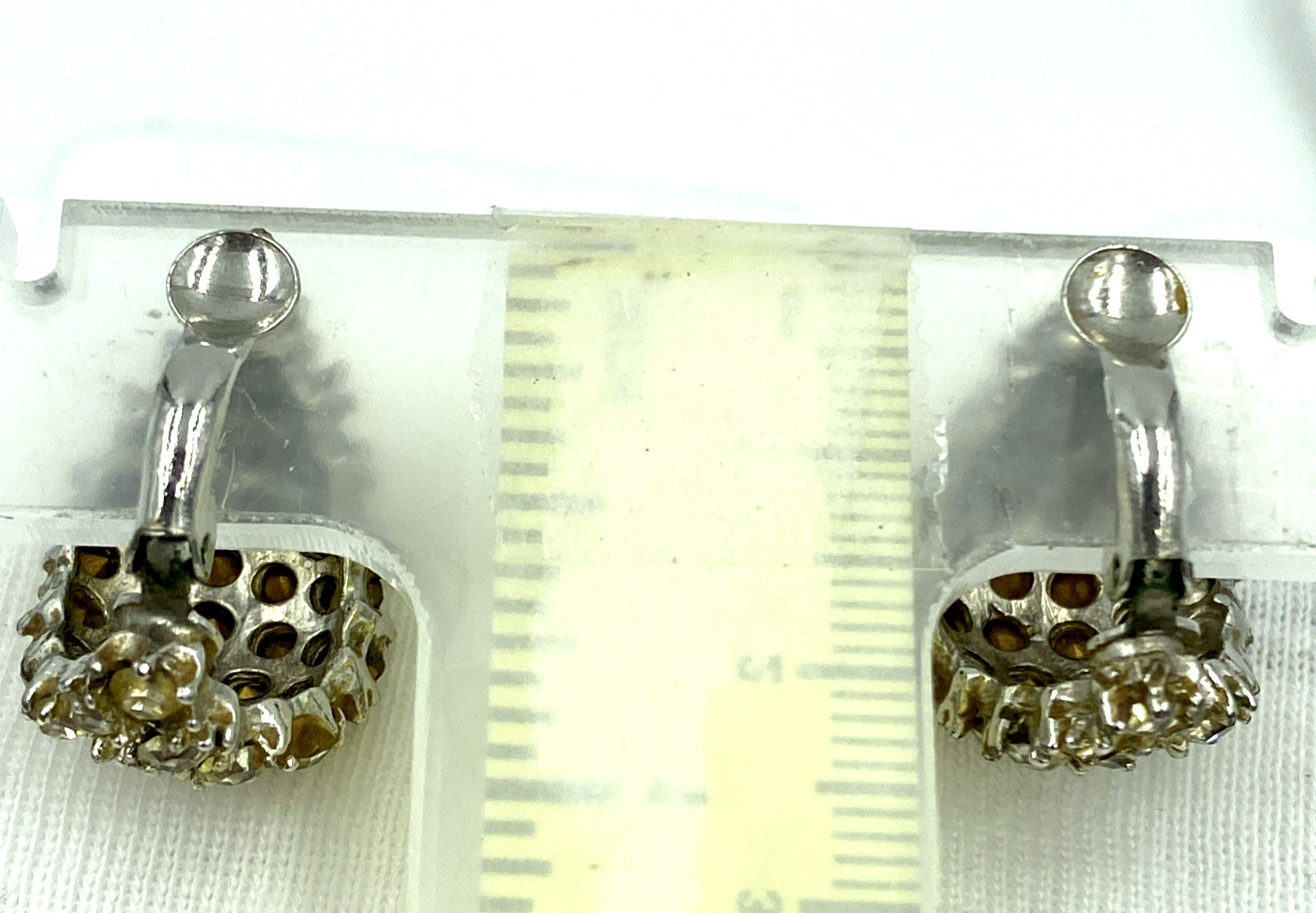 Vintage Rhinestone Clip-on Earrings Silver Tone Earrings for any Occasion Lot92