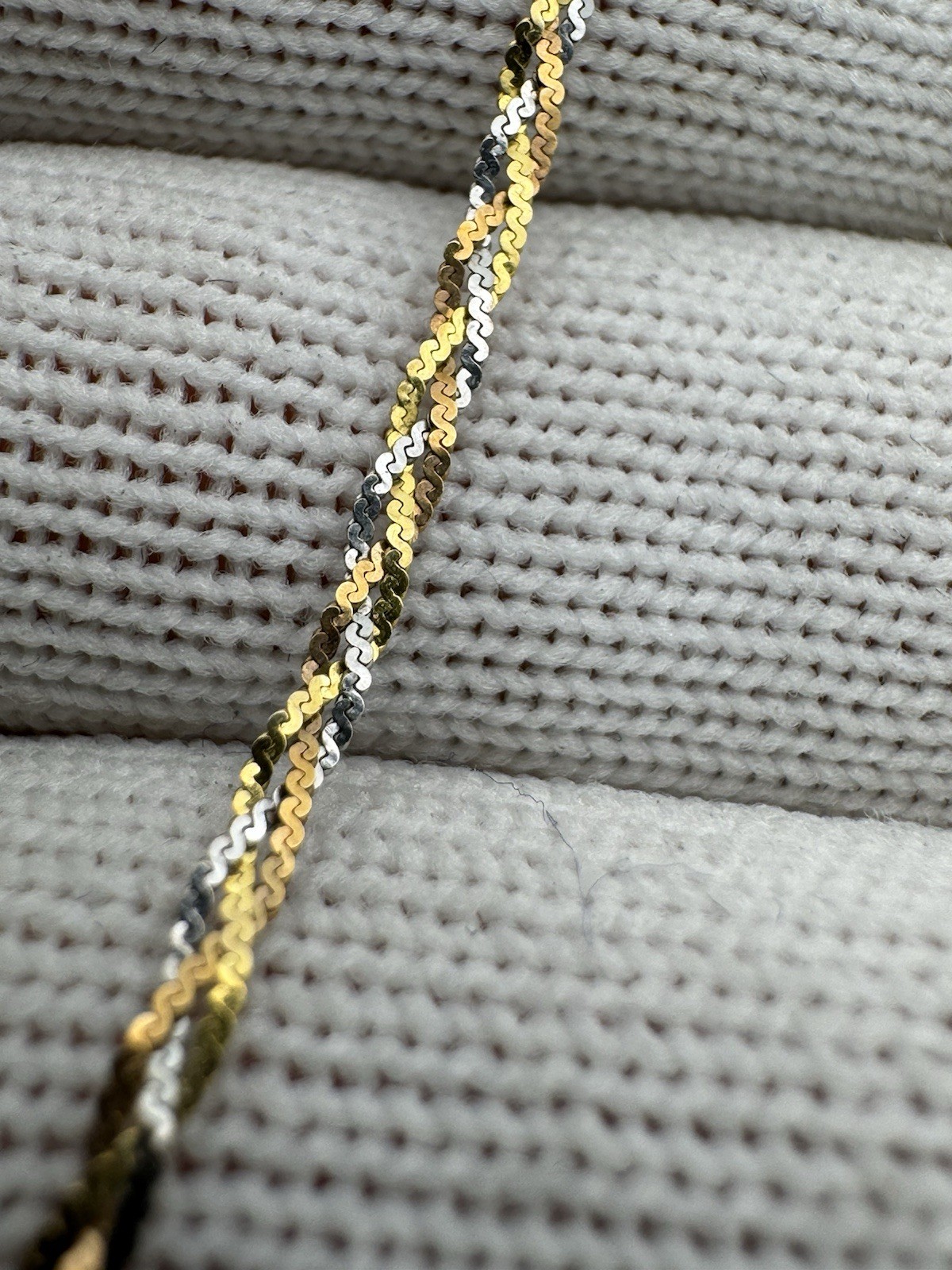 Vintage Necklace Bracelet Set 14k Gold Tri Braided Set Trendy