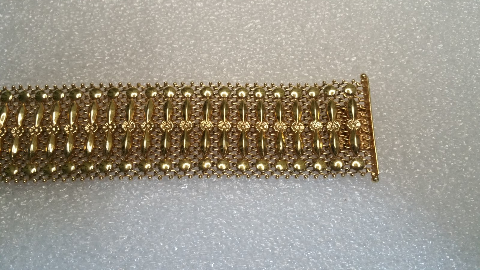 Italian Mesh Bracelet 18k Gold Charm Wide Vintage Yellow Woven Women’s Men’s Old