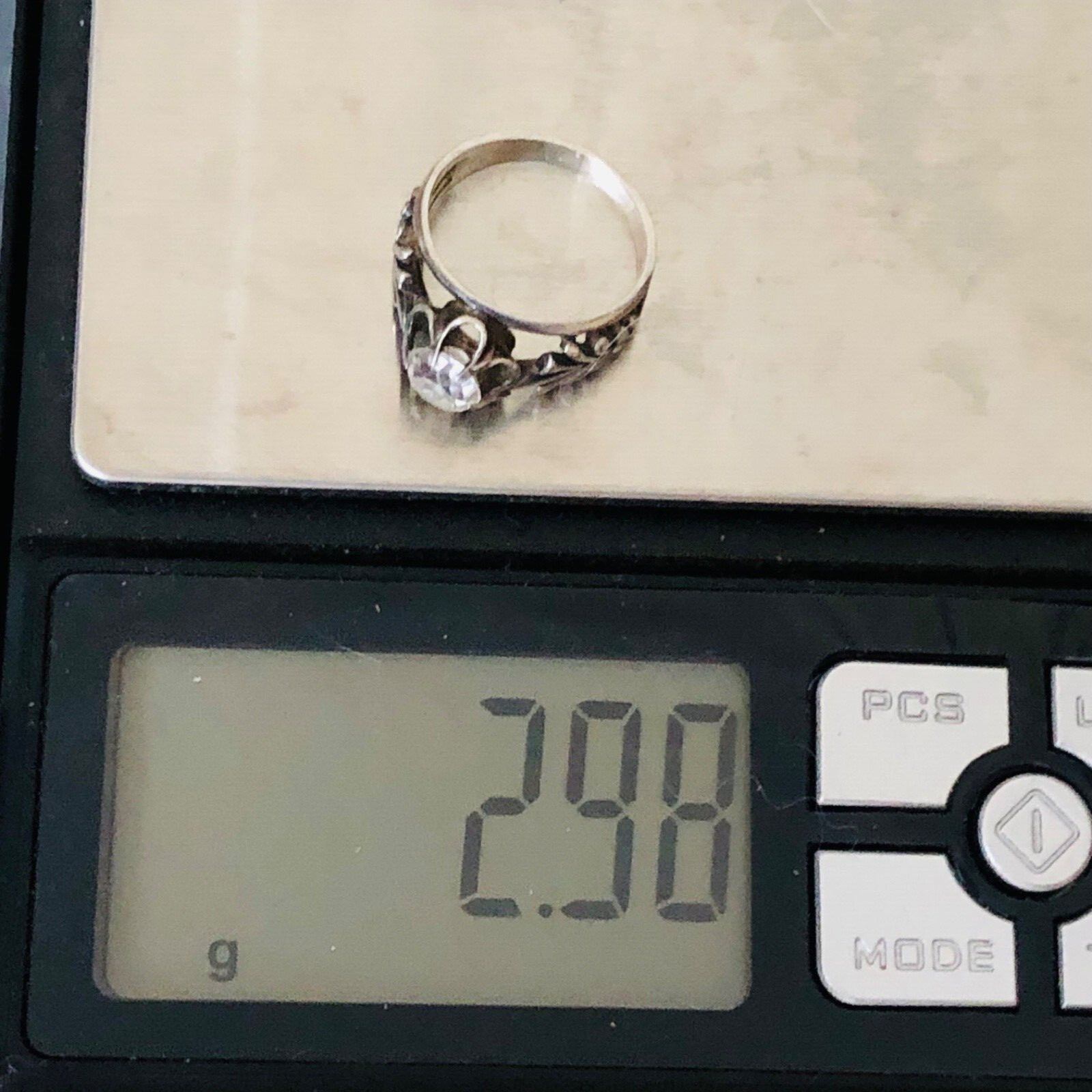 Soviet Engagement Ring Silver 875 Rock Crystal Size 5