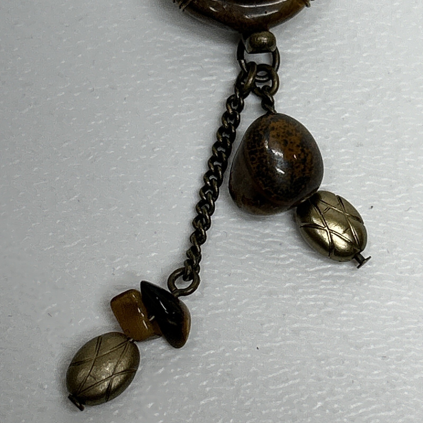 Signed N A Necklace, Single Rhinestone Flower Centerpiece