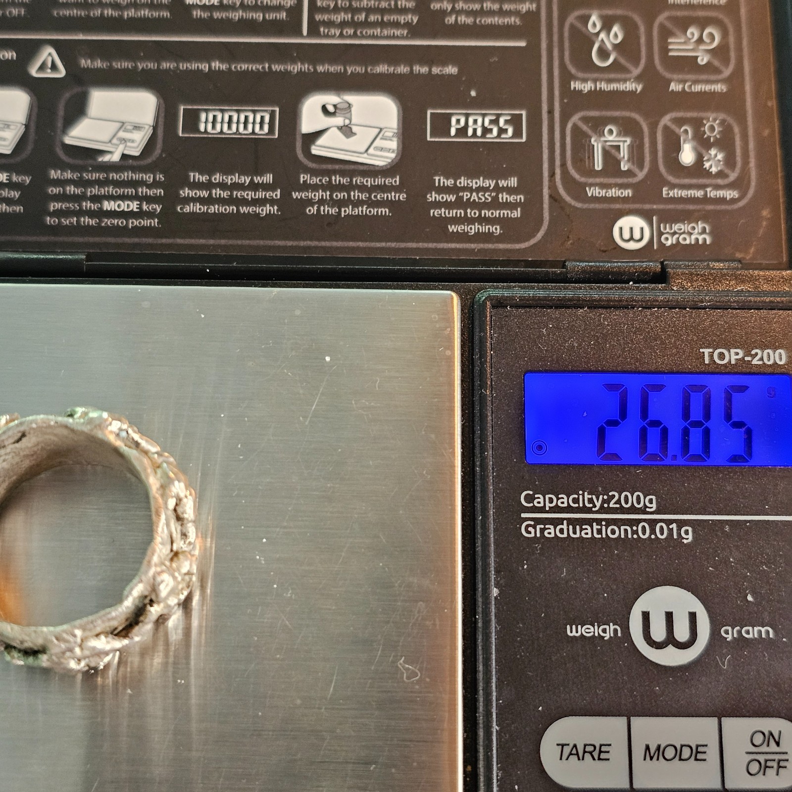 Vintage Brutalist Sterling Silver Abstract Figural Wide Band Ring Size 10 26.85g