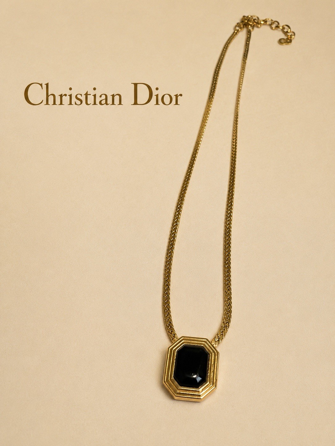 Vintage Christian Dior 1980’s Necklace Pendant Gold Tone Germany Signed