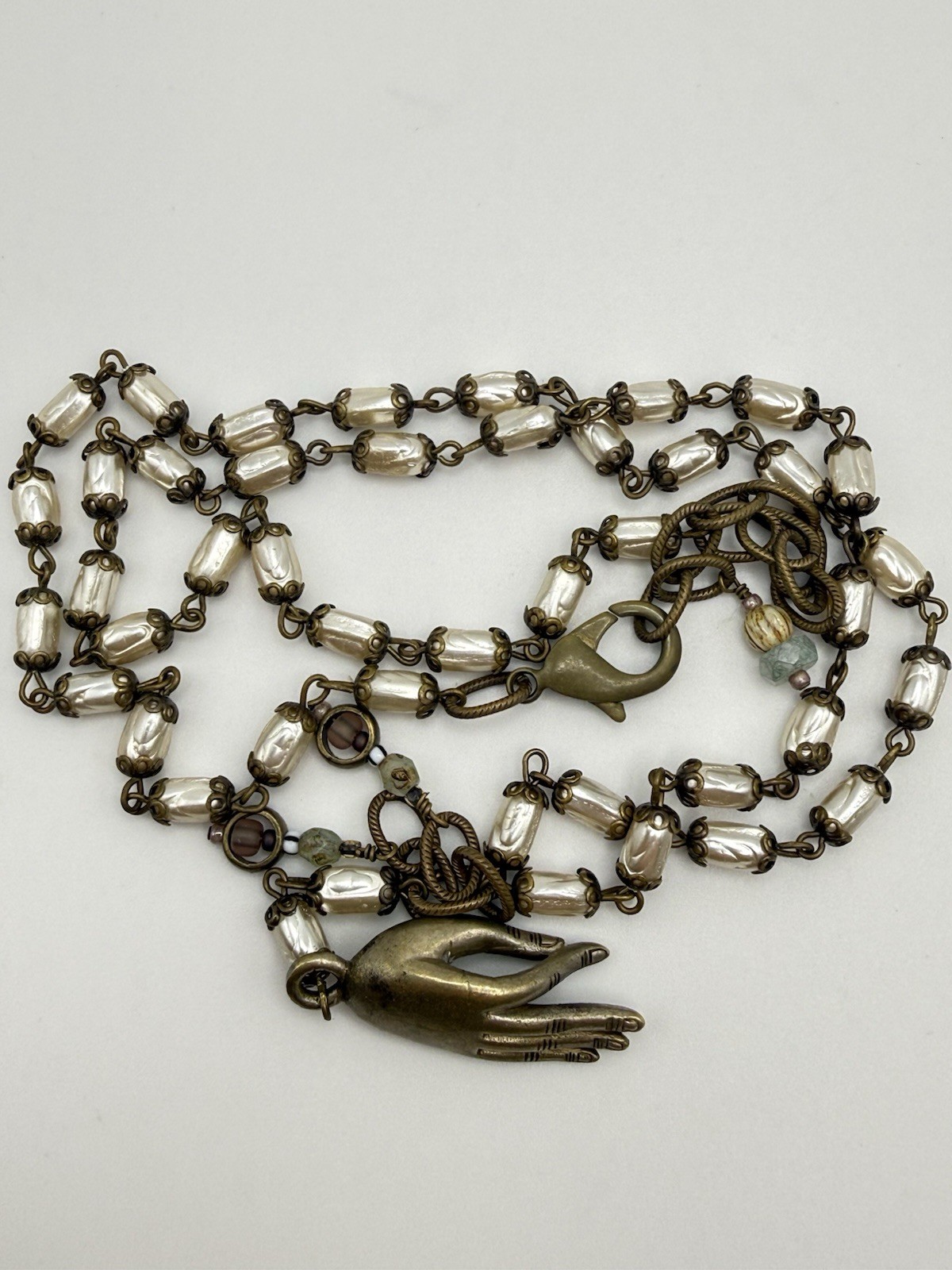 Reproduction Of Victorian Hand Necklace 22” Plus 3” Extender
