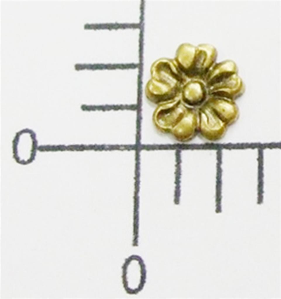 30963 6 Pc. Brass Oxidized Small Flower NR Jewlery Finding