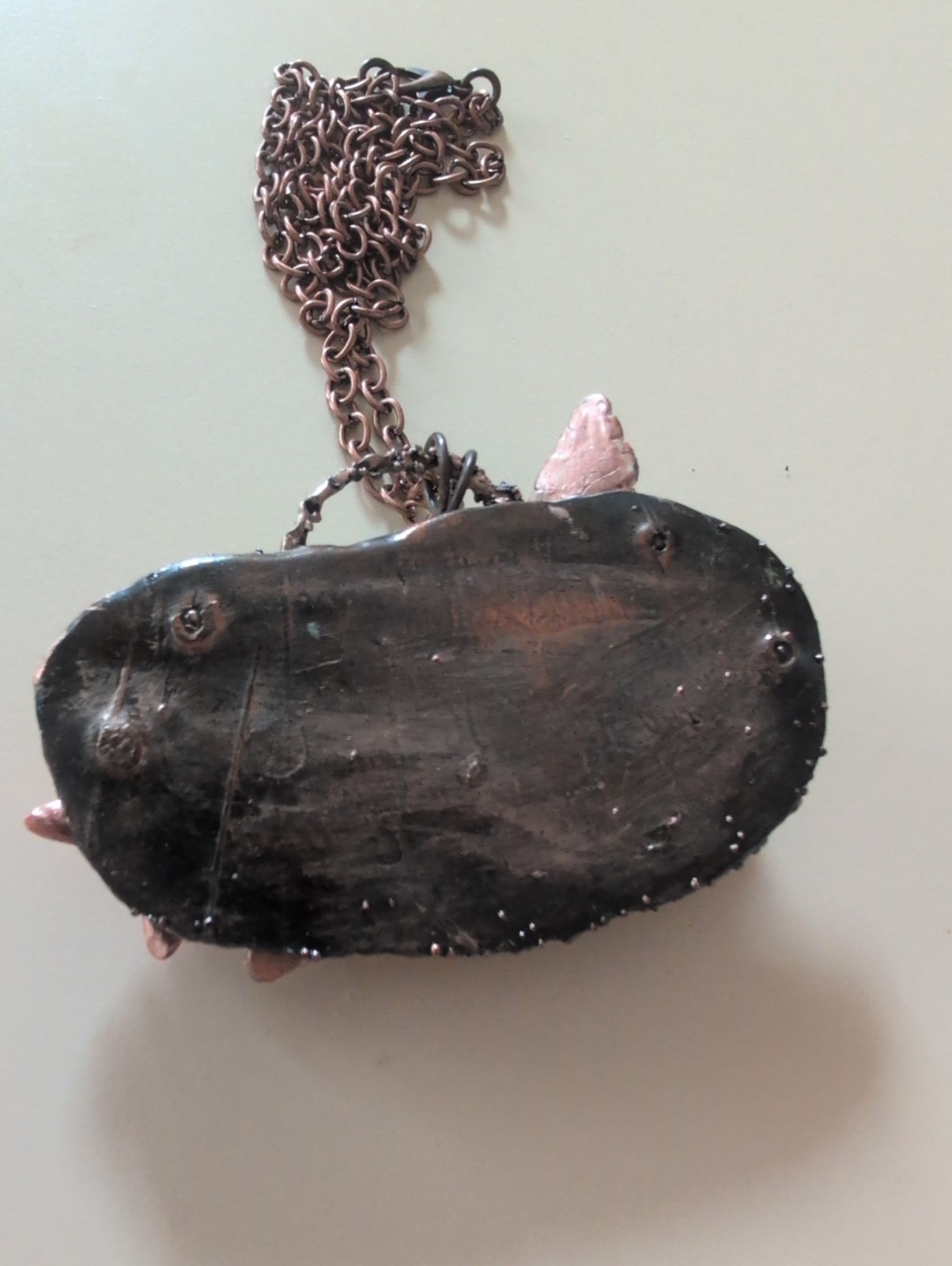 Electroformed Copper Polymer Clay Handmade Fairy Pendant Necklace