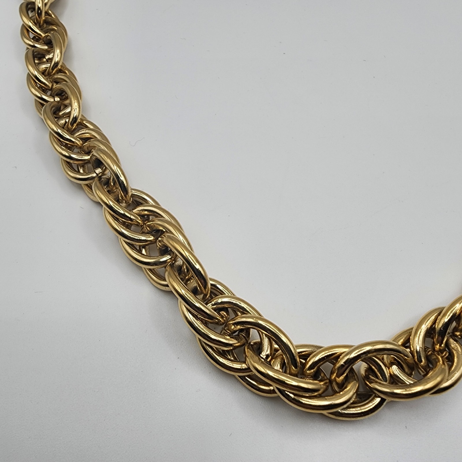 Heavy Duty Gold Tone Chain Necklace Vintage Twist Link 24″ Jewelry Estate Cool