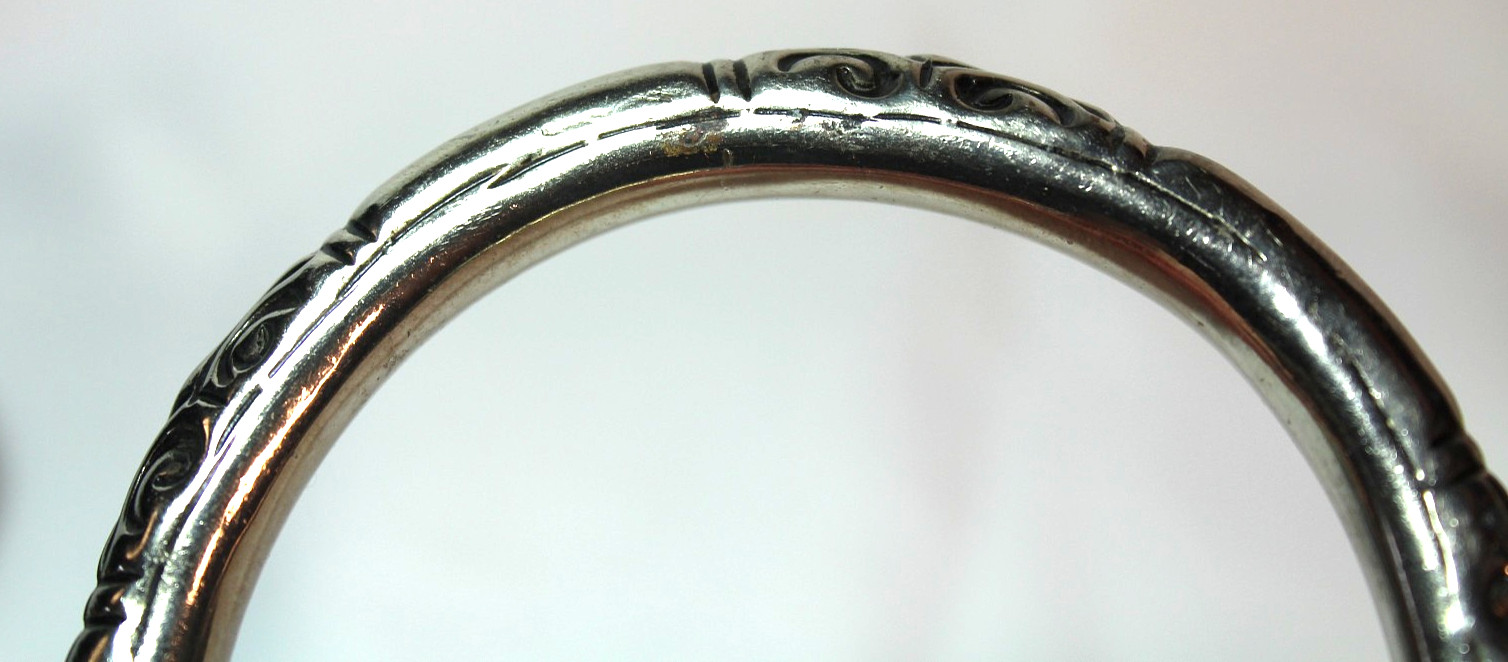 33.6g Vintage Deco Sterling Silver 925 Plated Chinese Rattling Bangle Bracelet