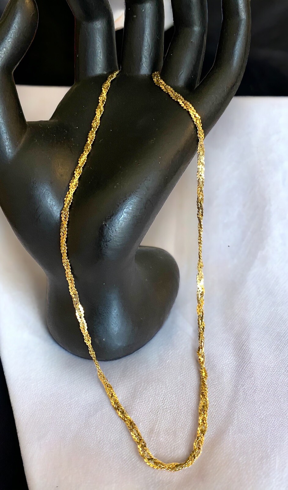 Vintage 14K Solid Italian Gold 17.75” 3mm Braided Necklace 6.4 grams!