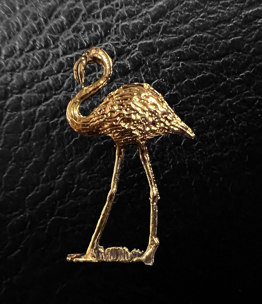 Flamingo 24K Gold Plated Metal Lapel Hat Pin