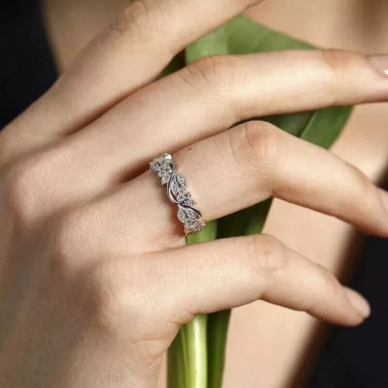 Art Deco Style Lab-Created Diamond Bridal Wedding Ring Set 14K White Gold Finish