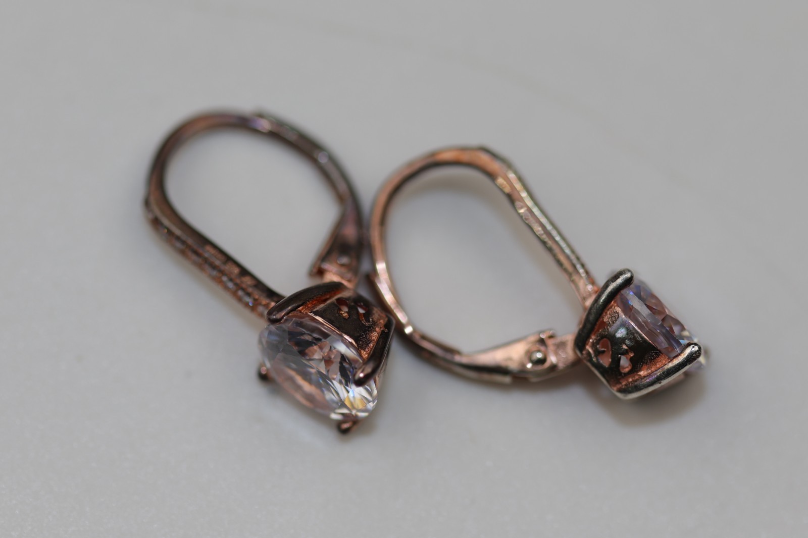 Copper Square Gemstone Earrings Sterling Silver