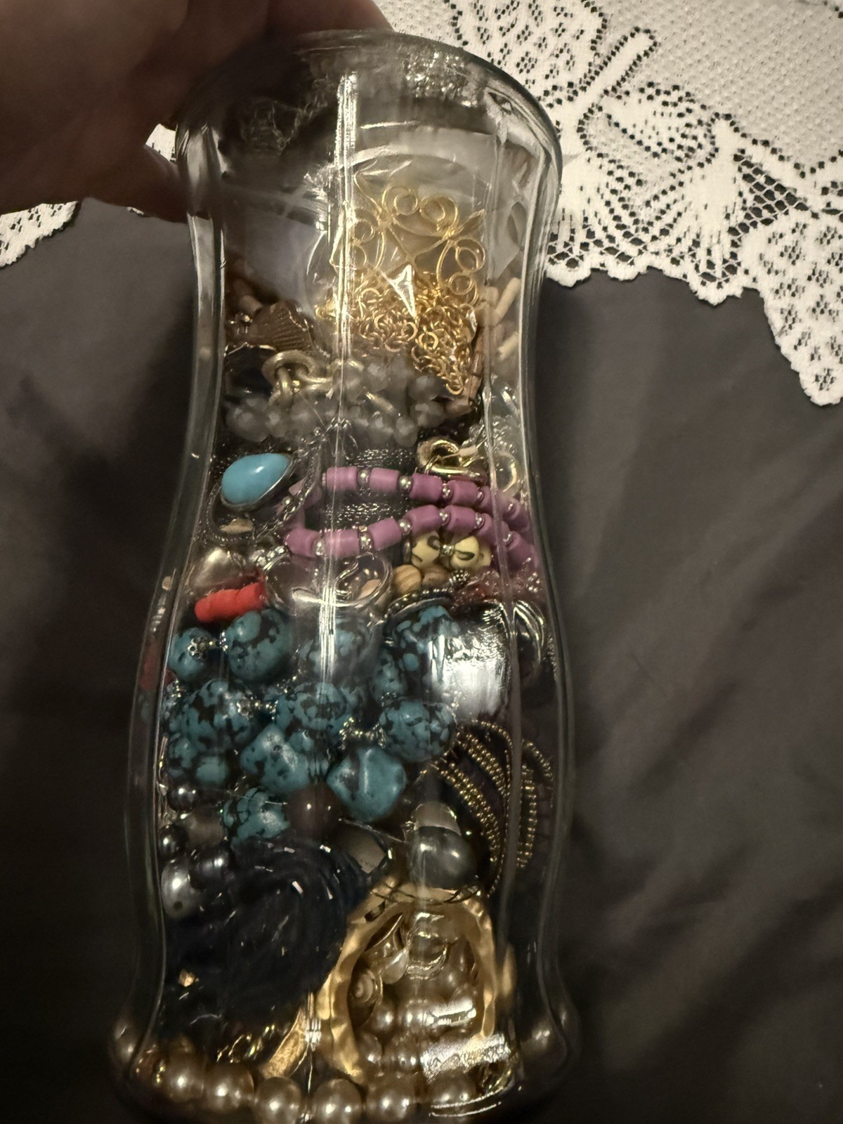 4.5lbs Mystery estate jewelry Jar Untested Wearable Vintage Modern 50+ pieces